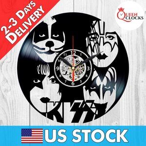KISS Vinyl Wall Clock Rock Band Gifts or Men